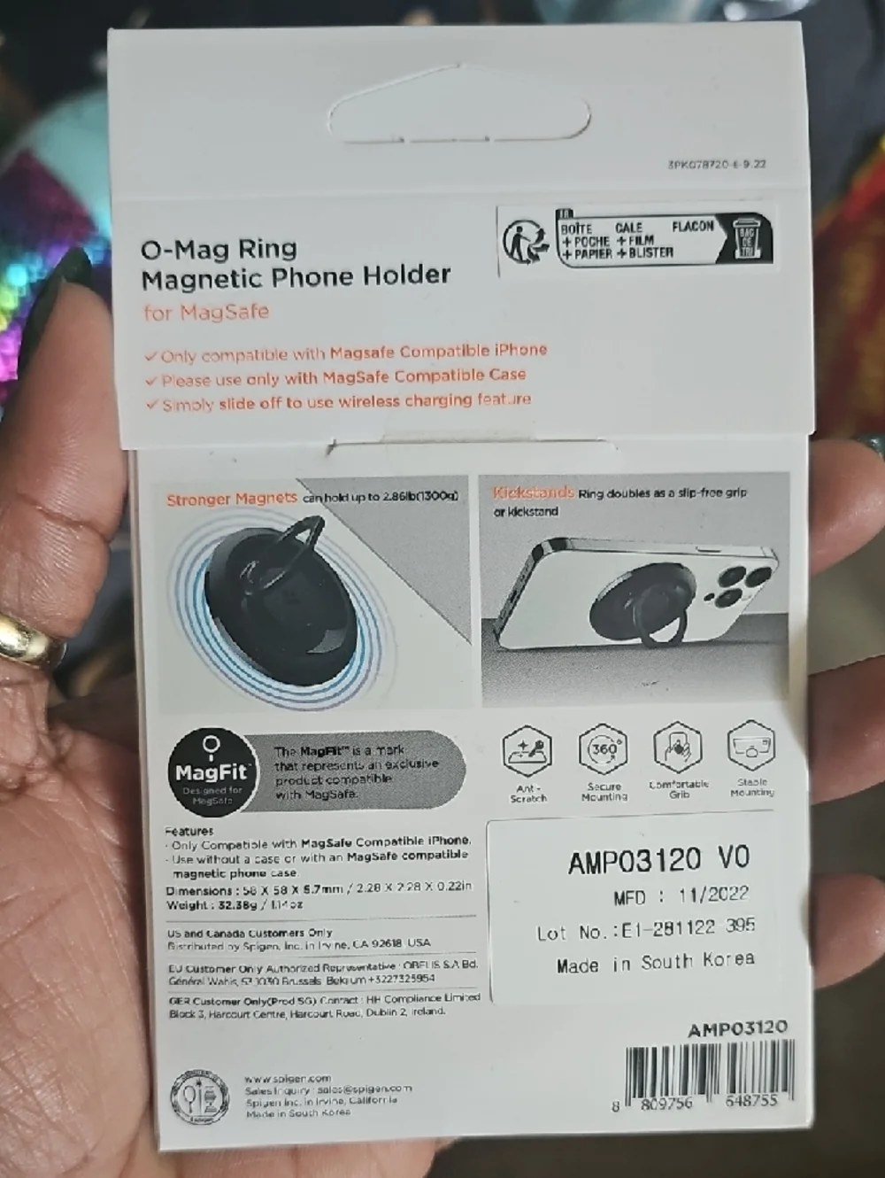 Spigen O-Mag Ring Magnetic Phone Holder – Black